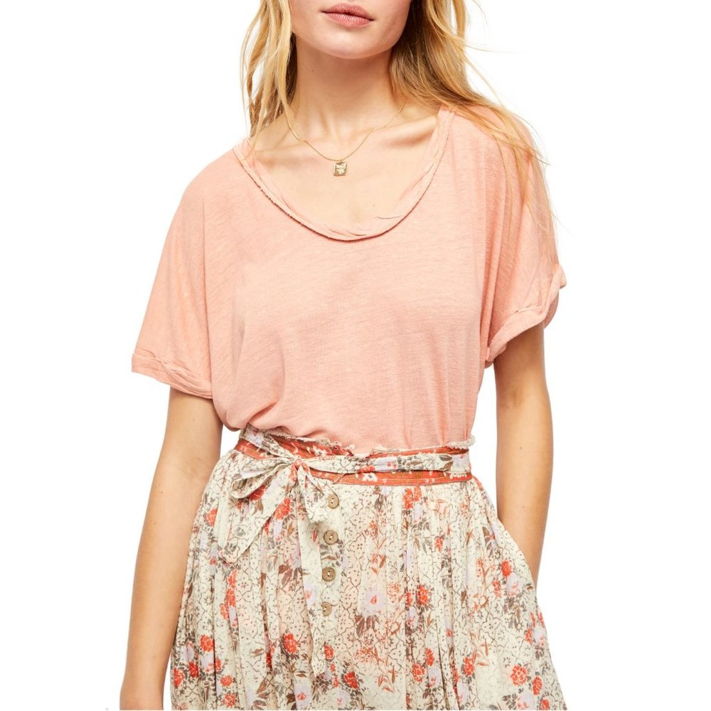 NWT Free People Oversized Melange Knit T Shirt Top NEW